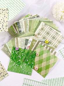 44pcs/Pack Vintage Warm Fabric Theme Mixed Material Paper Scrapbooking Supplies, Multipurpose DIY Decorative Stationery, Journal, Planner - Multicolor - View 1