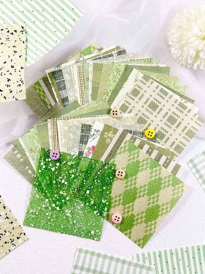 44pcs/Pack Vintage Warm Fabric Theme Mixed Material Paper Scrapbooking Supplies, Multipurpose DIY Decorative Stationery, Journal, Planner