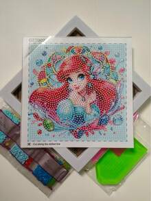 Disney Embroidery Diamond Painting Kit, Includes Tools, Handmade DIY Relaxing Art Decor Gift, Suitable For Valentine's Day, Thanksgiving Gift (The Picture Shows The Finished Product, You Need To Make It Yourself After Purchase) (The Set Includes Canvas, Diamonds, Tool Kit And White Plastic Frame) - Multicolor - View 15
