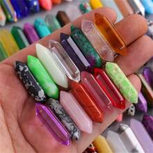 5/20件套六边形水晶玻璃石套装，灵性冥想仿宝石吊坠，时尚串珠人造水晶，适合DIY珠宝制作和小本生意用品 - 彩色 - 查看 12