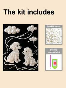 新款珍珠画，珍珠小狗与云朵主题，无框DIY手工粘贴钻石创意画布艺术画，适合卧室装饰、客厅挂画、房间装饰、艺术品，适合斋月、复活节、送给女朋友的生日礼物、送给闺蜜的节日礼物、情人节礼物。 - 彩色 - 查看 11