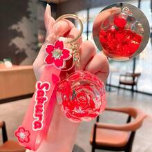 Cute Exquisite Oil-Filled Rose Doll Quicksand Bottle Keychain, Women's Cartoon Rose Backpack Pendant Accessory, Perfect Gift, Birthday Gift, Ideal Gift, Surprise Gift, Holiday Gift, Seasonal Gift, Gift - Multicolor - View 12