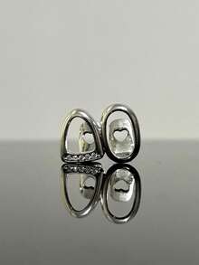 RACHELZ Vintage Tampas de Dente com Pedra CZ Dupla Oca para Mulheres e Homens, Jóias de Hip Hop, Braces de Zircônia Cúbica, Grades Dentárias Removíveis e Usáveis - Prata - Visão 4