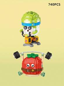 LOZ 300+pièces Petit bloc de construction de légumes alimentaires mignons, tomate, maïs, chou, aubergine, jouet de construction à assembler, décoration de bureau, ornement, cadeau de Noël - Multicolore - Voir 17