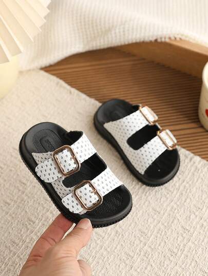 儿童夏季休闲户外时尚百搭拖鞋，软底防滑可调节绑带，适合幼儿/小童/大童穿着。