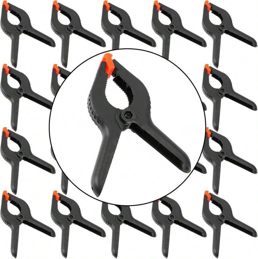 12pcs 3Inches Large Heavy Duty Clamps, Woodworking Tools, Handheld Clips For Home Use, Spring Clamp, Powerful Clip For Fixing, Tools For Men - Black - View 1