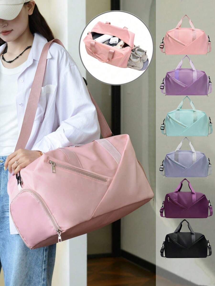 Unisex Sports Gym Bag With Shoe Compartment, Shoulder Bag, Travel Handbag - Multicolor - View 1