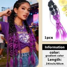 1件24英寸渐变色马尾假发，Y2K风格马尾，自然时尚的合成假发片，适合音乐节、圣诞派对和其他场合。 - 漸層 - 查看 16