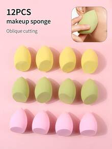12个装多色化妆海绵，干湿两用多功能化妆海绵，斜角设计 - 彩色 - 查看 9