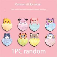 1/4 opakowania samoprzylepnych karteczek w kształcie zwierzątek z kreskówek, 8 stylów, 25 arkuszy w zeszycie, miniaturowy samoprzylepny notesik ze zwierzętami, uroczy notesik, kolorowy samoprzylepny notesik, kreatywny prezent dla miłośników zwierząt, do biura i gabinetu - Wielokolorowe - Zobacz 8