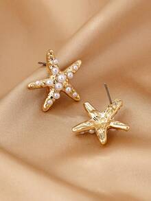 1对时尚优雅的极简主义海星耳钉（女士款） - 海星 - 查看 18
