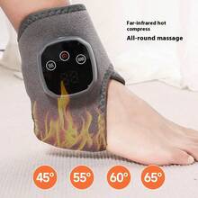 二合一手腕按摩器，带加热和振动疗法，适用于腱鞘和踝关节，包含一个带智能温控和加热垫的踝关节按摩器，可用于手腕和脚踝。