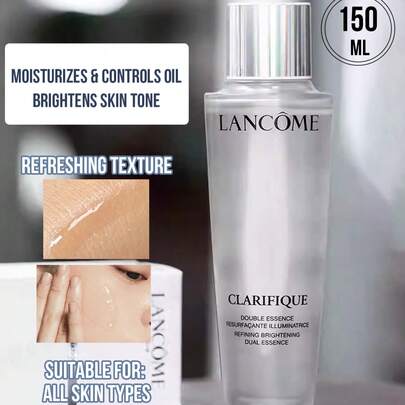 Lancôme 兰蔻 CLARIFIQUE 亮白双效精华，150ml 正装/50ml 中装/10ml 迷你装，高浓度亮白精华，恢复肌肤透亮光泽，保湿控油，提亮肤色，双效去角质，抛光肌肤表面，焕活肌肤内部，适合所有肤质，易于涂抹，适合日常护理。