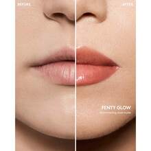 FB Multi-Purpose Lip Bomb, de la línea Fen ty Beau ty de Ri han na, incluye los tonos: Fenty Glow, Fu$$Y, Hot Chocolit y RiRi. Cada frasco de 9 ml (0.3 fl oz) crea un look de labios brillante. - Fenty Glow - Ver 3