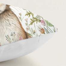 1pc Spring Easter Bunny In Floral Decorative Pillow Cover, Single-Sided Printed Peach Velvet Polyester, 45*45CM/18*18inch Cushion Cover For Room Decor, Modern Minimalist Sofa Living Room Decor Gift - Multicolor - View 10