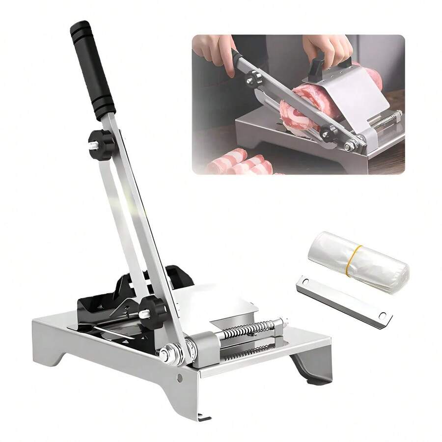 Rebanadoras Manual Cortadora Carne Jamon Verduras Alimentos Plateado