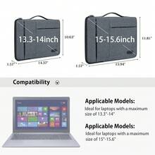 NEWHEY 13.3-14 Inch Waterproof And Durable Business Laptop Bag, Suitable For MacBook Air/Pro, HP Laptops, With Carrying Handle, Blue/Grey - Multicolor - View 7