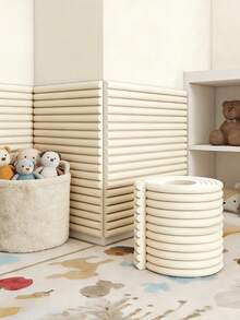 1pc W-Shaped Baby Safety Bumper Guard, Decorative Wall Protection, Furniture Corner Guard, Nursery Decor, Soft Foam Cushion, Trimable - Multicolor - View 2