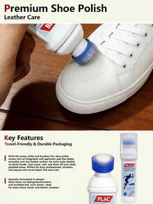 2 In 1 White Shoe Cleaner With Built-In Brush No Rinse Fast Stain Removal, Shoe, Spring Summer Picks, Brides Maid Gifts, Room, Bedroom Decor, Bedroom Decor, Beach, Travel, For Men, For Women, Vacation - White - View 3