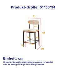 2-Pack Counter Height Bar Stools Set, Upholstered French Country Kitchen Stools With Ergonomic Curved Backrest,  Contrast Frame + Cream Fabric Cushion For Open  Island/Bar - Black - View 3