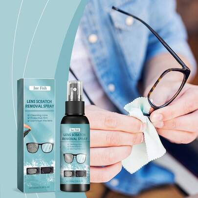 Our Lens Scratch Remover Contains Sodium Hydroxide And Disodium EDTA. It Can Quickly Remove Stains From Glasses, Maintain And Care For Eyeglass Lenses, And Restore Clarity To Glasses. Its Usage Is Very Simple: First Spray The Cleaning Solution On The Lens, And Then Wipe It With A Glasses Cloth. After Use, It Effectively Removes Oil Stains On The Lenses And Dust On The Nose Pads Of The Frame, Giving The Entire Pair Of Glasses A Fresh Look And Making Vision Clearer.