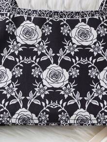 2pcs/Set Tween GirlsFashionable Elegant Ditsy Floral Camisole And Wide Leg Pants Outfit, Summer - Apricot - View 9