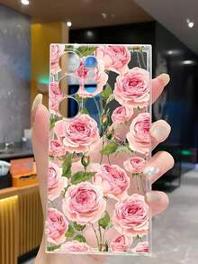 1个粉色玫瑰花软壳手机壳，兼容华为荣耀、红米、三星Galaxy A04e/12/A13/A14/A34/A50/A52/A53/A54/S21/S22/S23/S24/S25/S25 Ultra、6A/7A/8A、12T/13T。 - 無色 - 查看 5
