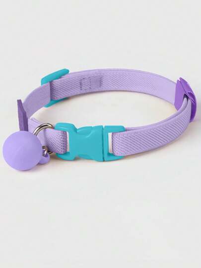 1pc Adjustable Reflective Pet Collar, Vibrant Colors With Safety Buckle