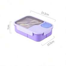 Microwave- Bento Box With Sauce Compartment, Leak-Proof Sealed Plastic Rectangular Lunch Box, Stackable Reusable Durable, Includes Utensils, Cute Lunch Box - 49oz/1450ml - View 18