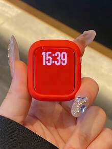 Étui de protection compatible avec Apple Watch 38/40/41/42/44/45/46/49 mm, en silicone souple et flexible, fin et léger, avec protection creuse pour Apple Watch Series Ultra/SE/11/10/9/8/7/6/5/4/3/2/1, accessoires d'étui de montre intelligent, rouge - Rouge creux - Voir 3