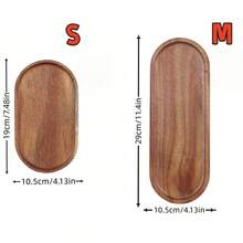 1/2/3/5pcs Versatile Japanese-Inspired Wooden Tray & Coaster Set - Ideal For Fruits, Cheese, Cakes, Breads, Tea, Coffee & Breakfast - Durable Oval Solid Wood Serving Plates - Rust Brown - View 7