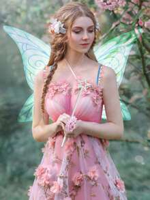 1pc Extra Large Gold Foil Butterfly Wings, Ideal For Halloween, Elf Ears Party, Fairy Costume, Carnival, Birthday Gift - Multicolor - View 11