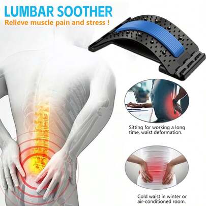Newly Upgraded 4-Level Adjustable Massage Relaxer,Neck And Shoulder Relaxer,Lumbar Support Board And Back Stretcher,Back Stretcher & Posture Corrector - Ergonomic Lumbar Support With Massage Nodes | Upper & Lower Back Pain Relief,Spinal Decompression,Spine Alignment For Office/Car/Home Use,Sleek Durable Design Lumbar Traction Board,Makes A Great Gift For Best Friends,Valentine's Day,Mother's Day,Father's Day,Or Back-To-School Season