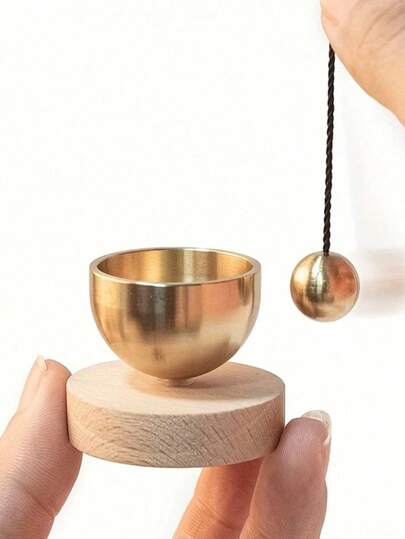 一套黄铜铃铛冥想风铃，迷你颂钵套装，声音清澈悦耳，适合瑜伽、冥想，独特礼物，主题派对，节日庆典，家居装饰