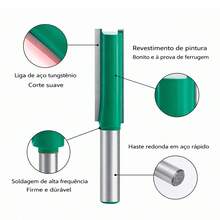 Fresa Longa 6x30 Corte Reto Para Madeira e MDF Tupia Marcenaria - Verde - Visão 4