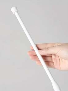 1pc Multifunctional Non-Slip Punch-Free Telescopic Fine Bar, Towel Bar For Bathroom, White - White - View 6