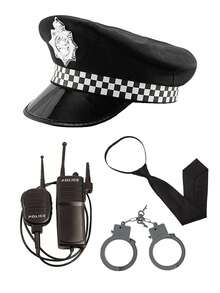 角色扮演服装套装：帽子、眼镜、手铐，适用于角色扮演、派对、活动——角色扮演、主题派对、个性化搭配、性感服装、情人节、万圣节、生日、节日礼物，适合日常使用，也适合海滩、游艇、度假、漫展、夜店、舞台表演等场合。 - 黑色 - 查看 10