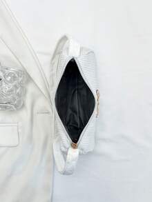 Solid Color Casual Lightweight Luxury Shoulder Bag, Suitable For Women For Daily Commute In Spring And Summer - White - View 5