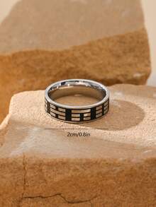 1 pièce Bague en acier inoxydable rétro pour hommes avec effet de corrosion - A - Voir 3