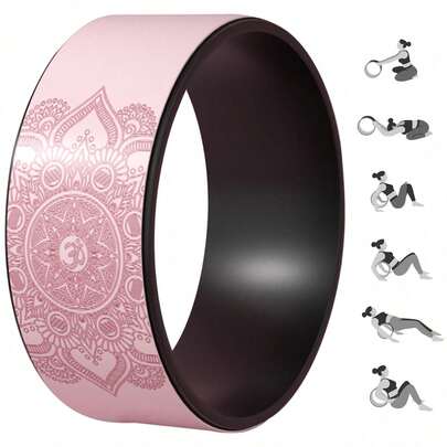 Rueda de Yoga para fitness y Pilates Premium, Ideal para la postura, la Flexibilidad y Dolores de Espalda, Buen Complemento para gimnasio, Cardio y Ejercicio en Casa