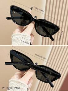 1 Pair Of Cat Eye Black Frame Fashion  For Women And Men, Suitable For Electronic Music Festivals, Travel, Vacation, Sports Style, Driving, Holiday Outfits, Beach, Outdoor Wear, Summer Accessories, Family Outings, UV Protection, Golf, Hiking, Elegant Attire, Street Style Accessories, Holiday Atmosphere, Sports, Parties, Outdoor Activities, Street Style, Fishing, Outdoor Activities, Vacations, Sun Protection, Holiday - Black and Gray - View 4