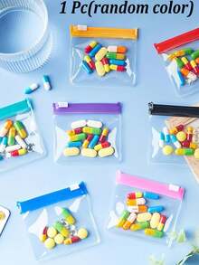 8 Compartments Pink Portable Multi-Layer Pill Box, Medical-Themed Printed Patternstravel Moisture Proof Compact Pill Organizer, Friendly Reusable Pill Case, Multifunctional Multi Functional Medicine Planner Daily Pocket Case - Multicolor - View 17