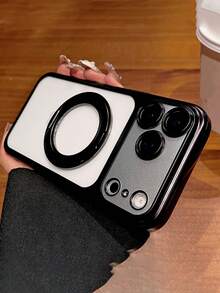 Luxuriöse mattverchromte 360° Magnethalterung Handyhülle kompatibel mit iPhone 17 ProMax 17Pro 17Air 17 16 15 14 13 Pro Max, Kameraobjektivschutz, stoßfeste Hülle - Schwarz - Übersicht 4