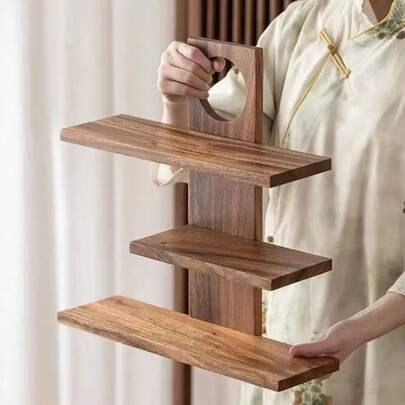 Нова вінтажна настільна стійка для парфумів, багатошарова полиця для ретро-декору, мінімалістична сучасна чайна церемонія дзен, аксесуари для чайного сервізу