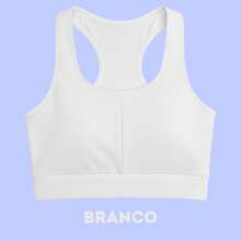 Kit 3 Top Academia Fitness Miusa Sport Alta Sustentação Malhar Moda Academia Nadador Sem Bojo - 1 Preto + 1 Branco + 1 Cinza - Visão 3