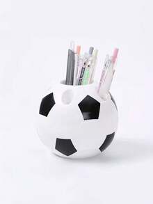 1pc Plastic Pen Holder, Multifunctional Pen Cup, Cartoon Football Creative Pen Holder, Office Football Pen Holder - Multicolor - View 1