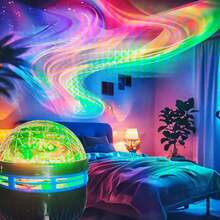 1 قطعة مصباح إسقاط جو الأورورا بإضاءة LED، تحكم عن بعد RGB، جهاز عرض سماء نجمية مجرة، مصباح ليلي لغرفة النوم، مصباح عرض نجوم، ديكور غرفة للكبار، سينما منزلية، سقف، هدية ديكور، ديكور حفل زفاف، مصباح إسقاط سحري هدية - ضوء ملون - مشاهدة 9
