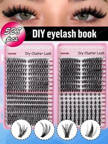 528/544/608 Eyelash Clusters, Mixed Density 10D-100D, D Curl, 10-18mm Length, Ultra-Lightweight, Soft & Long-Lasting DIY Eyelash Clusters, 3D Fluffy Segmented Lashes, Lash Extension Kit Includes Tweezers, Lash Glue & Brush - Multicolor - View 14