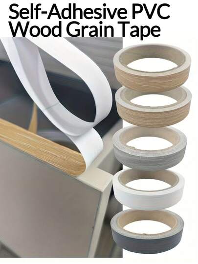 1-2cm Width X 10m Length Wood Grain Repair Tape, Cabinet Edge Banding, Tabletop DIY Renovation Decorative Strip, Strong Self-Adhesive Edging Tape