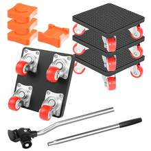 JAOSY Set di ruote per il trasporto di mobili con carrello per il trasporto di utensili, dotato di quattro ruote girevoli a 360°, design antiscivolo e facile da maneggiare. - Tagli Unica - Visualizzare 2